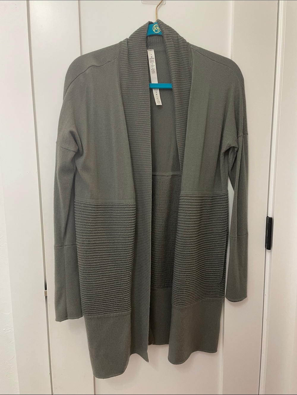 lululemon athletica Olive Open-Front Ribbed Panel Cardigan